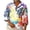 Multicolor, variant on Honeeladyy Sales Online Rainbow Stripe Printed Cool Lapel T-shirts for Men's Spring And Autumn Casual Loose Long Sleeve Buttons Blouse Shirt