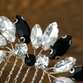 thumbnail image 3 of Crystal Wedding Hair Comb Leaf Rhinestone Headpiece Black Bride Hair Pieces Bridesmaid Side Hair Combs for Women and Girls (big), 3 of 4