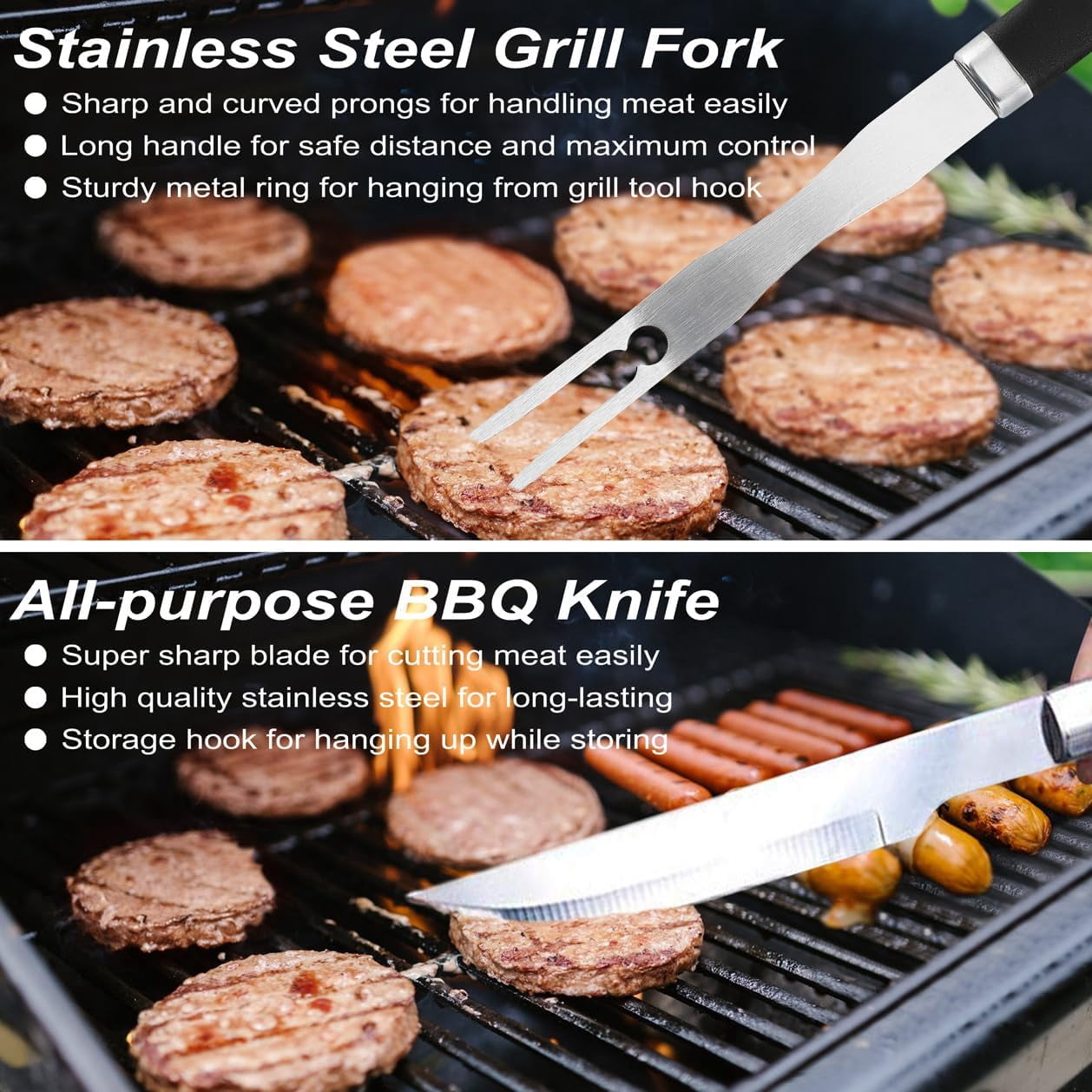 POLIGO 22PCS Grill Accessories Set for Outdoor Cooking, BBQ Tools with Case - Ideal Gifts for Men