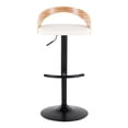 thumbnail image 5 of Grotto Adjustable Bar Stool, Black Bar Stools, Bar Chairs, Swivel Bar Stools, Bar Stools Set of 2, Bar Stools for Kitchen Counter (Zebra Wood, White), 5 of 7