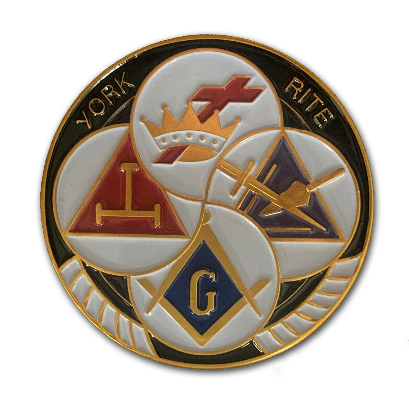 Knight Templar Mason Square Chrome Rim Emblem – 3D Car Decal Badge Sticker