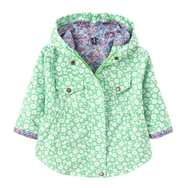 Chandail pour Bébé en Liquidation Liquidation Tout-Petit Enfants Bébé Filles Garçons Veste Imprimée Fermeture Éclair à Capuche Coupe-Vent Manteau Garçon Chemise à Manches Longues Vert 110