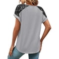 thumbnail image 3 of DYMADE Women Minimalist Lace Summer Tops Short Sleeve V-Neck T-Shirts, 3 of 4