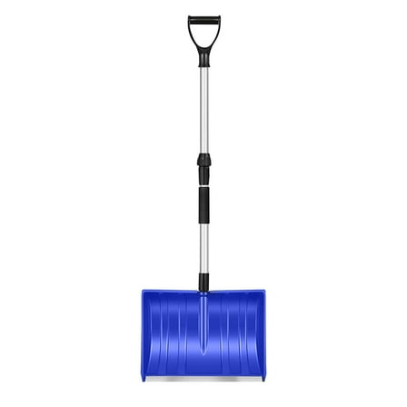 Nmdmisc 47-Inch Ergonomic Snow Shovel with Lightweight Aluminum Handle, Snow Removal for Driveway Walkway and Patio, Blue