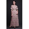 thumbnail image 4 of Bimba Rayon Cabbage Leaves Printed Womenâ€™s Long MaxiÂ&nbsp;DressÂ&nbsp;Gown With Side Slit-Medium, 4 of 6