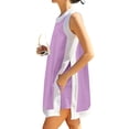 thumbnail image 2 of UDAUDU Women's Summer 2 Piece Outfits Sleeveless Boho Summer Pullover Top Sets Lounge Set Tracksuit With Pockets Purple M, 2 of 6
