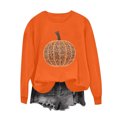 thumbnail image 4 of QUNYINEY Halloween Women Sweatshirt Pumpkin Crew Neck Pullover Graphic Tops Fall Long Sleeve Loose Fit Casual Sweatshirts, 4 of 6