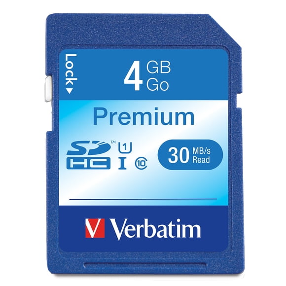 Tarjeta de memoria SDHC Verbatim de 4 GB UHS-I U1 Clase 10