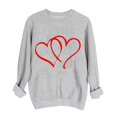 thumbnail image 2 of Aayomet Tops For Women Women's Long Sleeve Round Neck Elbow Patched Color Block Stripe Shirt Tops,Gray XXL, 2 of 3