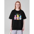 thumbnail image 1 of Plus Size Printed Round Neck Short Sleeve T-Shirt for Women in Western Style for Easter., 1 of 5