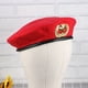 thumbnail image 4 of Sombrero de marinero rojo Gorra de espectáculo de escenario Boina de lana de baile cuadrada (Estrella dorada de ocho puntas), 4 of 5