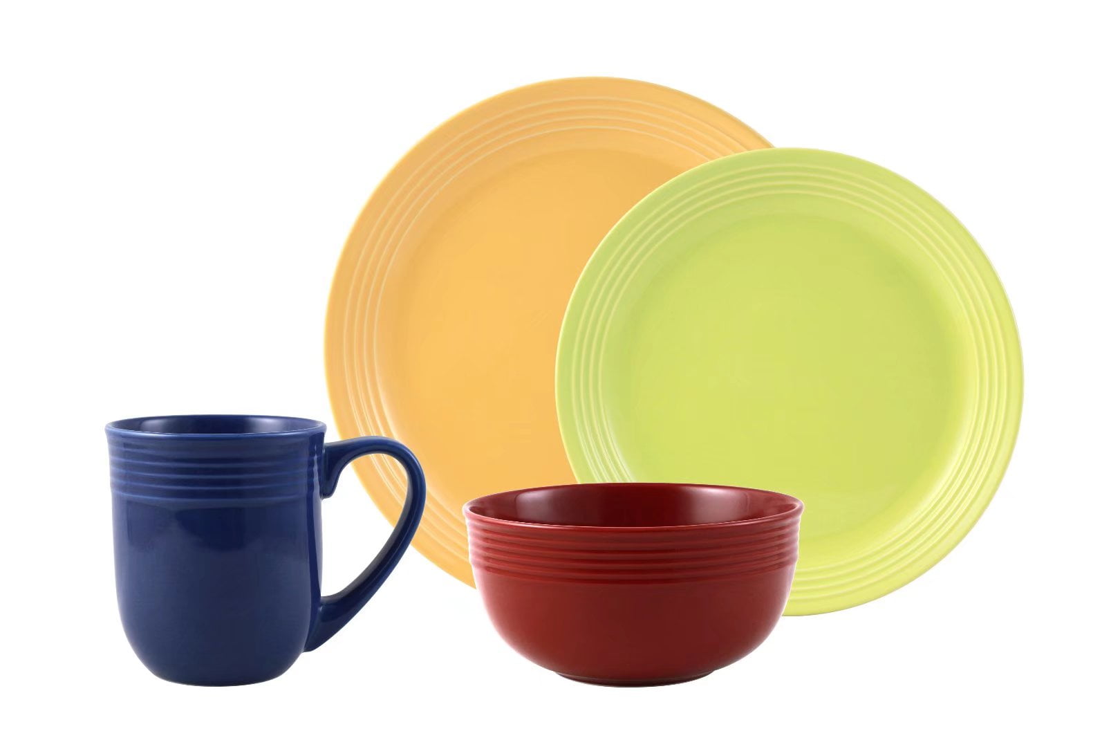 Mainstays Chiara Multicolor Stoneware Dinnerware Set, 16Pieces