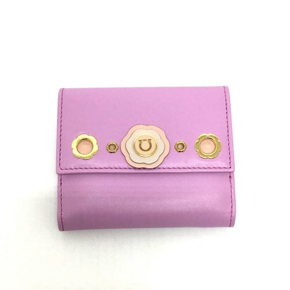 Pre-Owned Salvatore Ferragamo Gancini Folded wallet purple (Good)