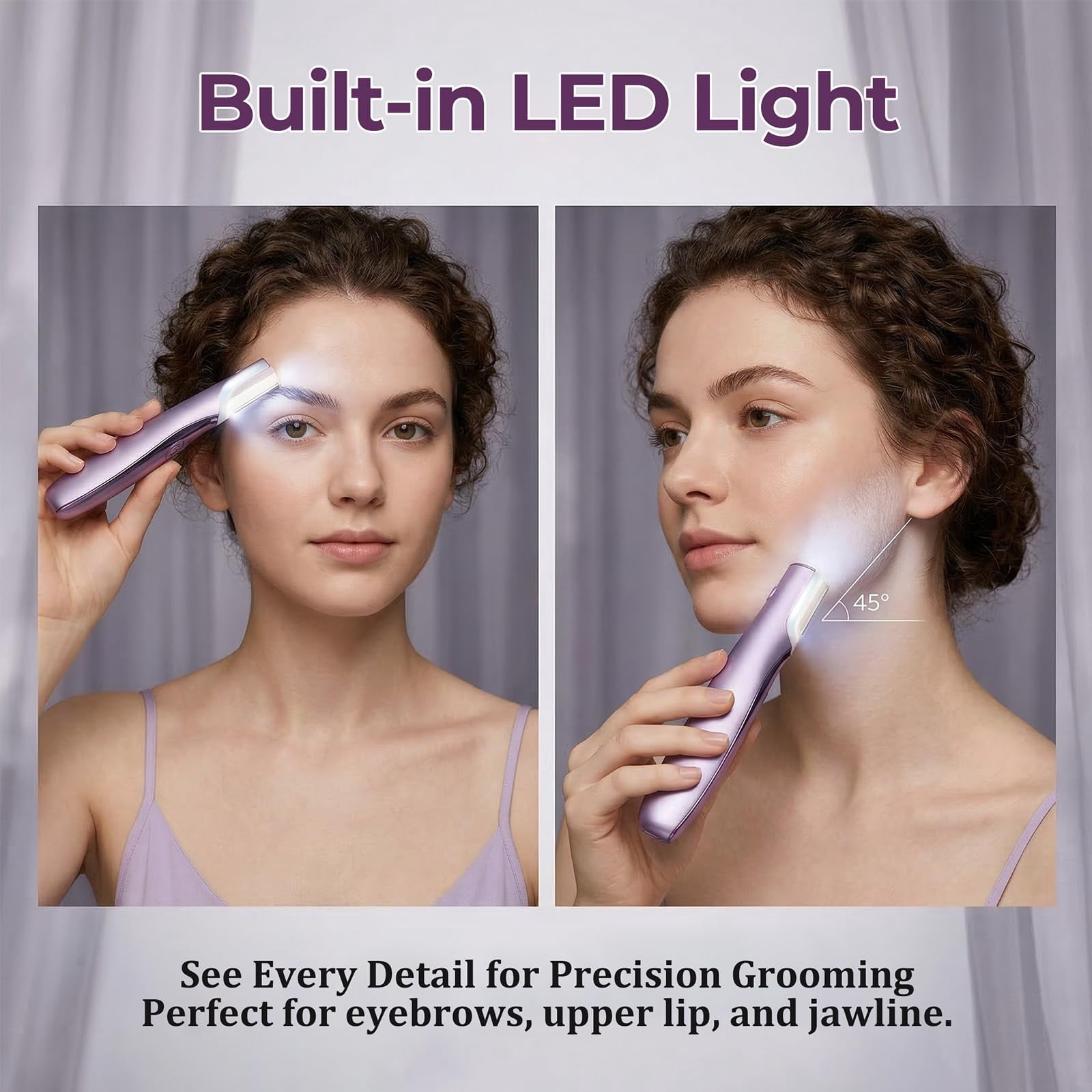 Sonic Dermaplaning Tool for Women, Rechargeable Face Dermaplane Razor with Sonic Edge Technology for FacialHair, Peach Fuzz & Exfoliation Removal, LED Light, 3 Speeds, 13 Refill Blades
