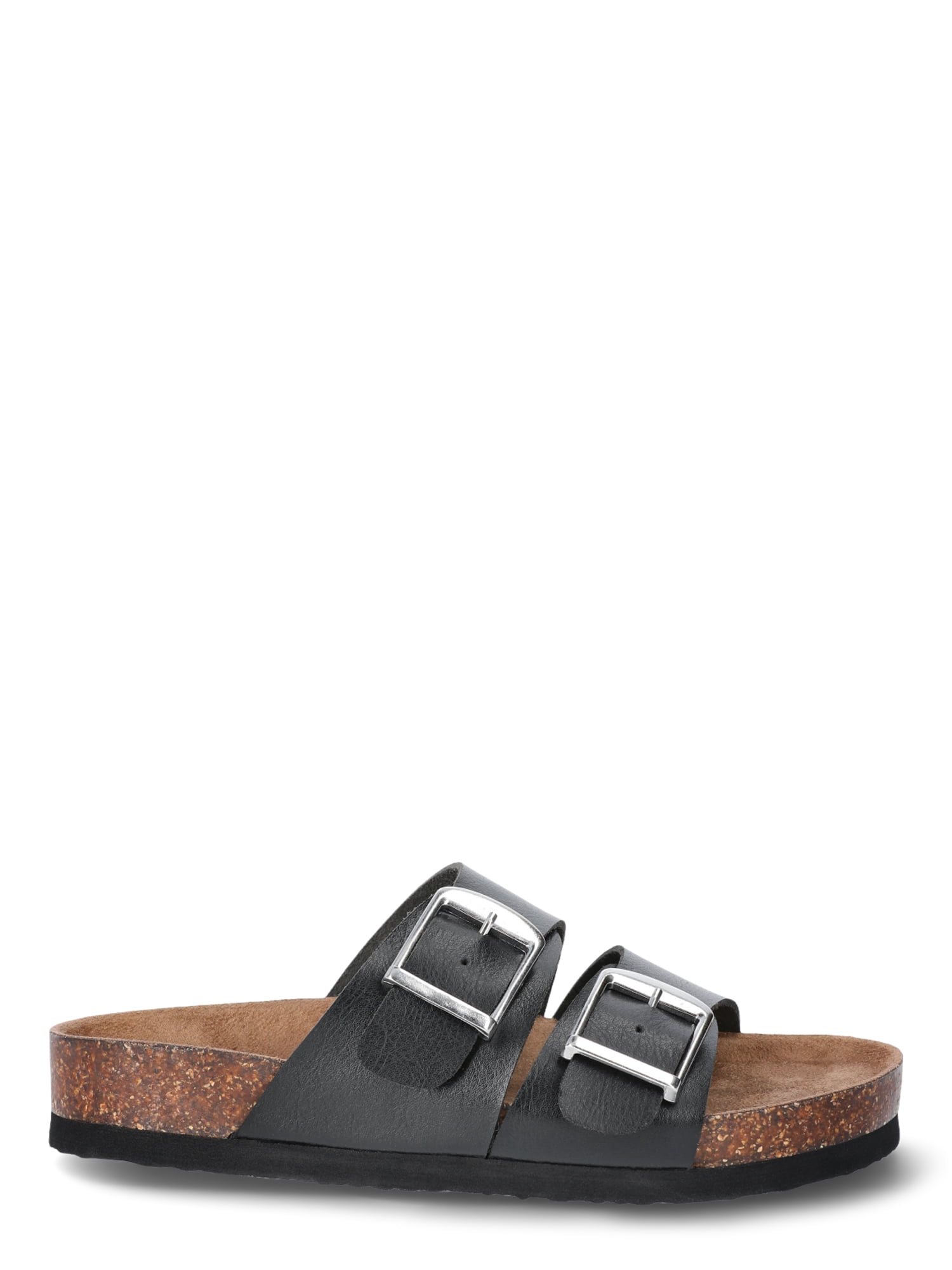 Time and Tru Women's Footbed Slide Sandals, Wide Width Available