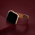 thumbnail image 4 of WFEAGL Genuine Leather Business Replacement Apple Watch Band 42mm 44mm 45mm Wine Red/Gold, 4 of 7