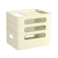 thumbnail image 2 of Router Rack Large Capacity Cord Arrangement Box Office Desktop Organizer Shelves Beige 3 Tier, 2 of 8