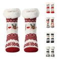 thumbnail image 3 of Lovskoo Slipper Socks for Women Low Cut Christmas Gifts Casual Winter Warm Cotton Plush Thicker Anti-Slip Floor Socks Knit Soft Socks Cute Novelty Crew Socks P, 3 of 3
