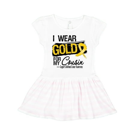 

Inktastic Childhood Cancer Ribbon For My Cousin Gift Toddler Girl Dress