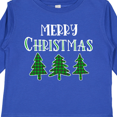 thumbnail image 4 of Inktastic Merry Christmas Green Plaid Christmas Trees Boys or Girls Long Sleeve Toddler T-Shirt, 4 of 5