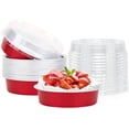 thumbnail image 1 of Mini Ramekins with Lids oz Disposable Aluminum Foil Cake Baking Tins Pans Creme Brulee Tart Pie Tins Silver Small Individual Round Containers Oven for Baking, 1 of 6