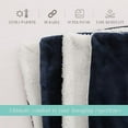 thumbnail image 4 of Elegant Comfort Throw Blanket, Reversible Sherpa Flannel, Ultra-Soft, Fuzzy, Plush- All season Lightweight Decorative Throw, 50 x 60 inches, Solid Sherpa Throw, Navy Blue, 4 of 5