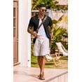 thumbnail image 3 of COOFANDY Mens Knit Button Down Shirt Short Sleeve Casual Polo Shirts Vintage Summer Beach Shirts, 3 of 6