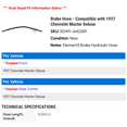 thumbnail image 2 of Brake Hose - Compatible with 1937 Chevrolet Master Deluxe - Raybestos, 2 of 2