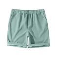 thumbnail image 5 of Mens Retro Corduroy Shorts Summer Casual Adjustable Elastic Waist Solid Color Comfortable Trousers with Pockets Light Green M, 5 of 5