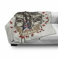 thumbnail image 3 of Popstar Party Soft Flannel Fleece Throw Blanket, King Rock Emblem with Speakers Stars and Electric Guitar with British Flag, Cozy Plush for Indoor and Outdoor Use, 60" x 80", Multicolor, by Ambesonne, 3 of 6