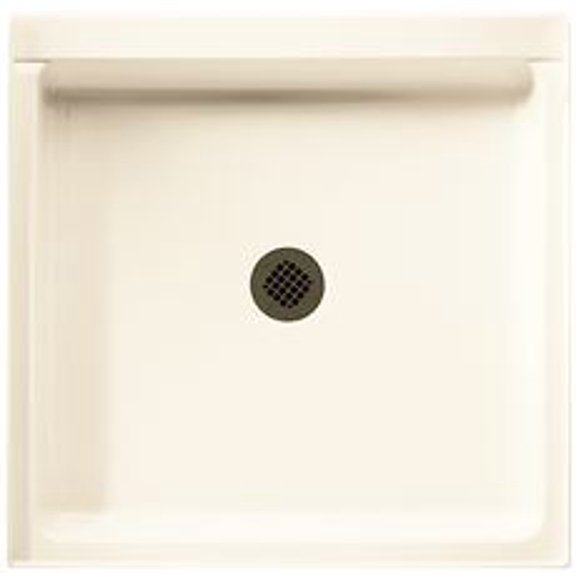 Swan Solid Surface Single Threshold Shower Floor, Center Drain, 36 In. X 36 In., White