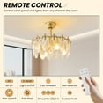 thumbnail image 3 of 20"Indoor Crystal Fandelier Ceiling Fan with Light Chandelier Fan Glass Semi Flush Mount Remote Control 6 Speeds for Girl's Bedroom Living Room Kitchen Island, 3 of 14