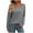 Gray, variant on Riecok Crewneck Sweaters for Women Long Sleeves Soft Solid Color Fall and Winter All-match Casual Fashion Blouse Gray XL