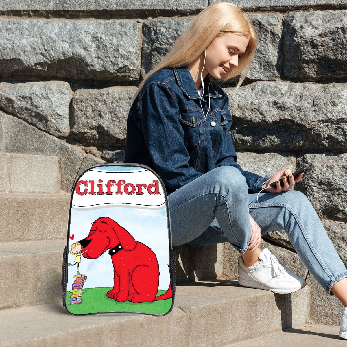 Clifford The Big Red Dog Pattern Transparent Backpack Lightweight And fashionable Showcasing Personality And Leading The Trend