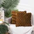 thumbnail image 6 of REGALWOVEN Pack of 2 Throw Pillow Covers Faux Fur Decorative Pillow Covers Fuzzy Plush Cushion Covers Dark Brown 18" x 18", 6 of 6