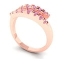 thumbnail image 2 of 0.235 ctw Wedding Band for Women - 14K Rose Gold Simulated Pink Diamond Stackable Eternity Ring, 2 of 6
