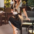 thumbnail image 3 of Balery Sky Sunset Bronze Dragon Vestidos sueltos de manga corta para mujer, vestidos de verano 2025, vestidos casuales de corte A con vuelo., 3 of 6