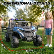 TOKTOO 24 Volt Ride on Toy for Big Kids, 24V Ride Ons with 4 Power EVA Wheels, 24V 2 Seater Battery Powered Ride on UTV Car, 4WD, 800W, 5.1 Mph, Kid Electric Car with Remote Control, Aged 3-8Y, Blue