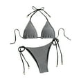 thumbnail image 1 of Cameland Ladies' Sexy Neck Hanging Bikini Split Fashion Beach Solid Color Swimsuit Set, 1 of 6