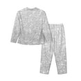 thumbnail image 2 of Kll Silver Glitter Print Women'S Long Sleeve Pajamas With Pants Sleepwear Loungewear 2 Set-X-Large, 2 of 9
