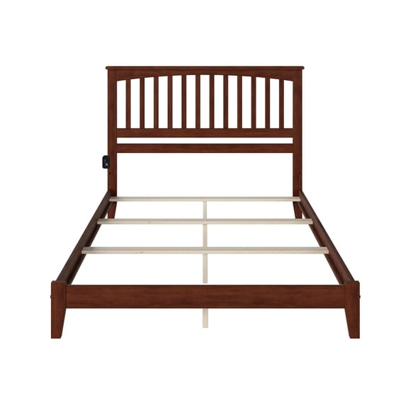 AFI Mission Queen Solid Wood Foundation Bed, Walnut