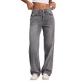thumbnail image 1 of Vaqueros Wanduyini de pierna recta para mujer, corte holgado, casual, 1 of 7