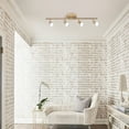 thumbnail image 6 of Garwarm Modern 4-Light Track Lighting Kit, Flush Mount Wall/Ceiling Spot Lights Fixture, LED Track Light with Gold Flexibly Rotatable Light Head for Kitchen Living Room, 4×GU10 Bulb (Included), 6 of 16