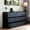 Black, variant on 6 Drawer White Dresser with Spacious Countertop, Wood Storage Cabinet for Bedroom, Living Room, Entryway