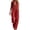Red, variant on Women's Hooded Zip Front Jumpsuit Long Sleeve Long Romper with Pockets Casual Wear Blue S