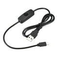 thumbnail image 1 of Unique Bargains Rallonge USB Mâle vers Micro USB Mâle avec Interrupteur 1M Noir 2 Pcs, 1 of 5