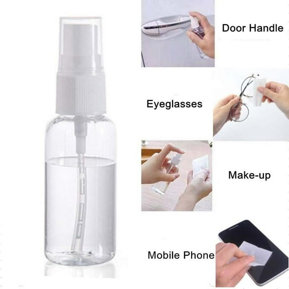 30ML Empty Spray Bottle,Empty Travel Spray Bottle,Small Spray Bottle Refillable Liquid Container,Clear Container,Fine Mist Plastic Spray Bottle with Pump,Fine Mist Sprayer Empty Misting Spritzer