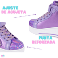 thumbnail image 3 of Tenis Patín High Onix Unicornio Little Patch Skate Morado Con Rueda Retráctil Para Niña, 3 of 5