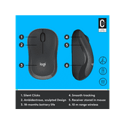 Logitech M220 Silent Wireless Mouse - 2.4 GHz with USB Receiver - 1000 DPI Optical Tracking 910-006127
