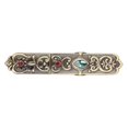 thumbnail image 4 of Vintage Needle Case Carved Pattern Set Rhinestone Fashionable Zinc Alloy Sewing Needles Storage Tube Needle Holder Bronze, 4 of 5